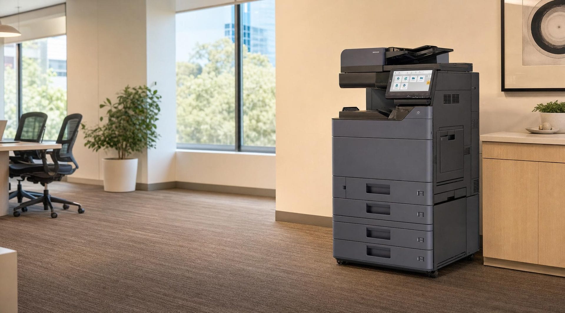 Modern Kyocera multifunction office printer in an Australian workplace