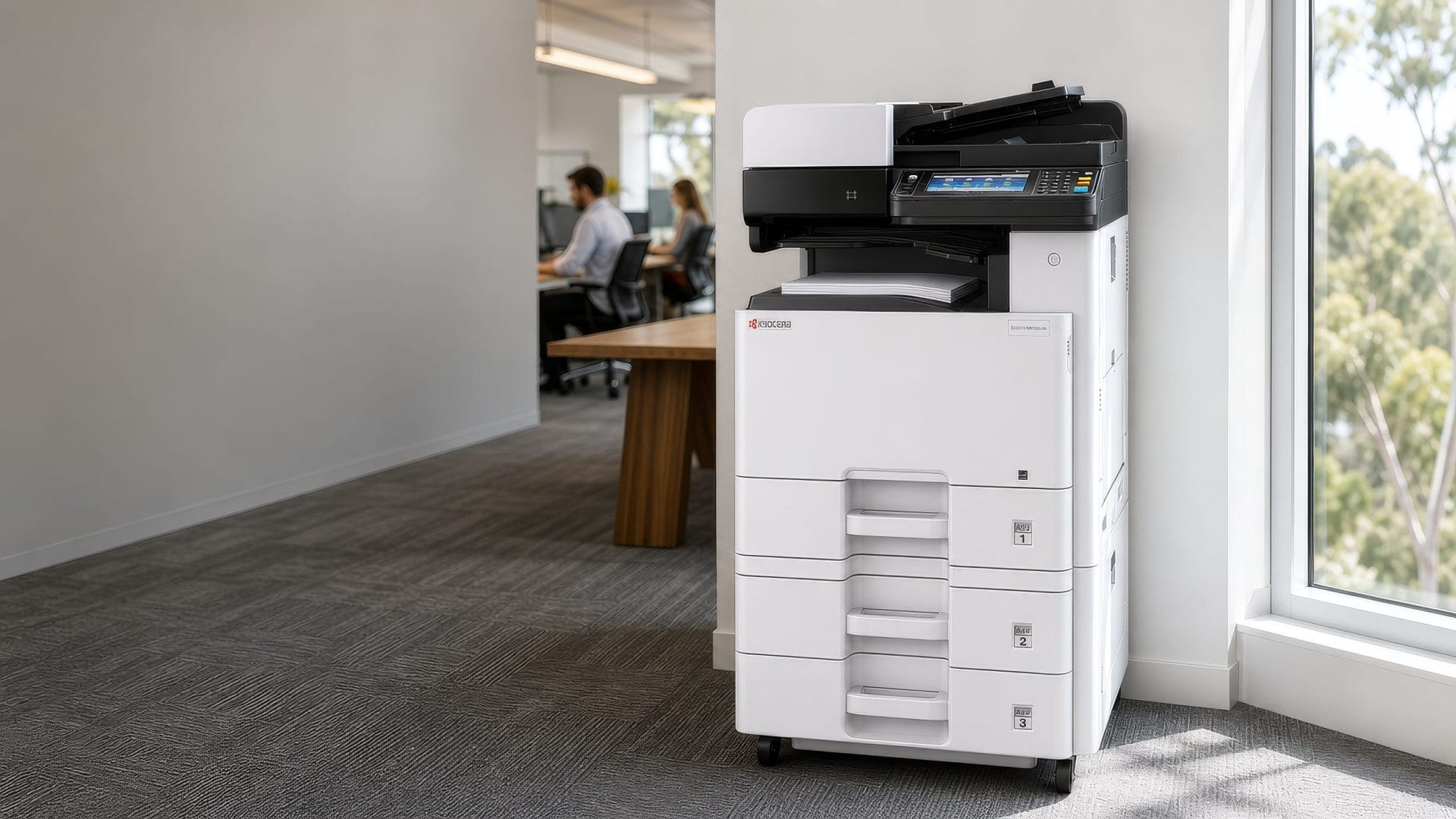 Floor standing Kyocera ECOSYS A3 colour multifunction printer available for rental