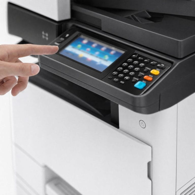 Touchscreen control panel on a leased Kyocera multifunction printer